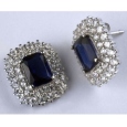 Серьги, серебро 925 ,сапфир синт,циркон 001 01 21-01347 2010 г инфо 10051y.