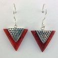 Серьги, серебро 925, коралл 001 01 21-00784 2009 г инфо 10319y.