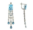 Серьги с бриллиантом и топазом KE05-52661-76S-W 2009 г инфо 12856o.