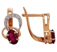Серьги с рубином и фианитом СЛ-339К-542-2-15-00 2010 г инфо 13205o.