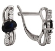 Серьги с сапфиром и фианитом СЛ-340Б-551-2-15-00 2010 г инфо 13207o.